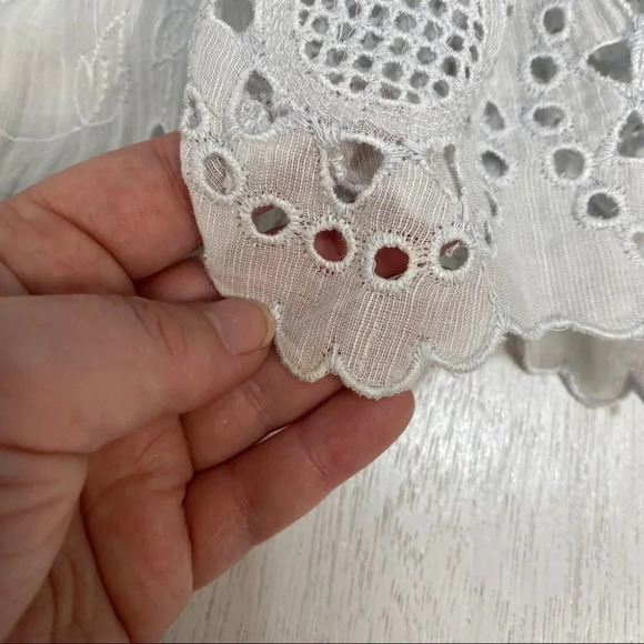 Temptation Positano Zinnia 100% Linen Embroidered Bell Sleeve Mini Dress Cover - Picture 7 of 11